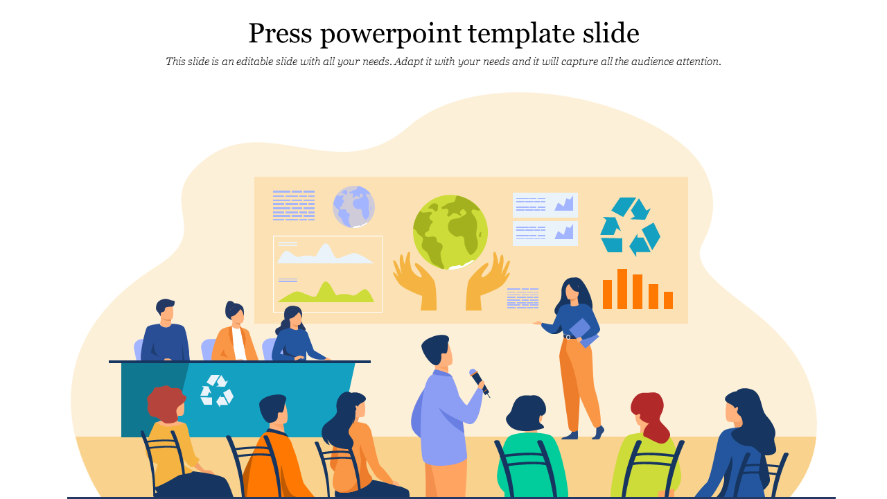 Press powerpoint template slide